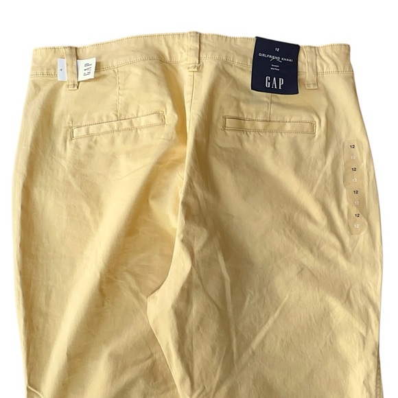 NWT | GAP GIRLFRIEND KHAKI MID RISE STRETCH SOFT BUTTER YELLOW | SIZE: 12 - Picture 7 of 11